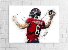 Baker Mayfield Poster, Tampa Bay Buccaneers, Gallery Canvas Wrap