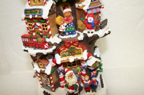 VINTAGE ONE OF A KIND RESIN CHRISTMAS HOLIDAY TALL TREE HOUSE LOG 12” Tall - Picture 12 of 13