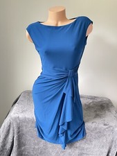 Chaps Dress PM Sheath Teal Blue Midi Fitted Career Cocktail Stretch Petite M