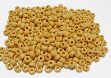 Mustard Yellow Czechoslovakian Glass 9x6mm Crow Pony Roller Beads 100pc