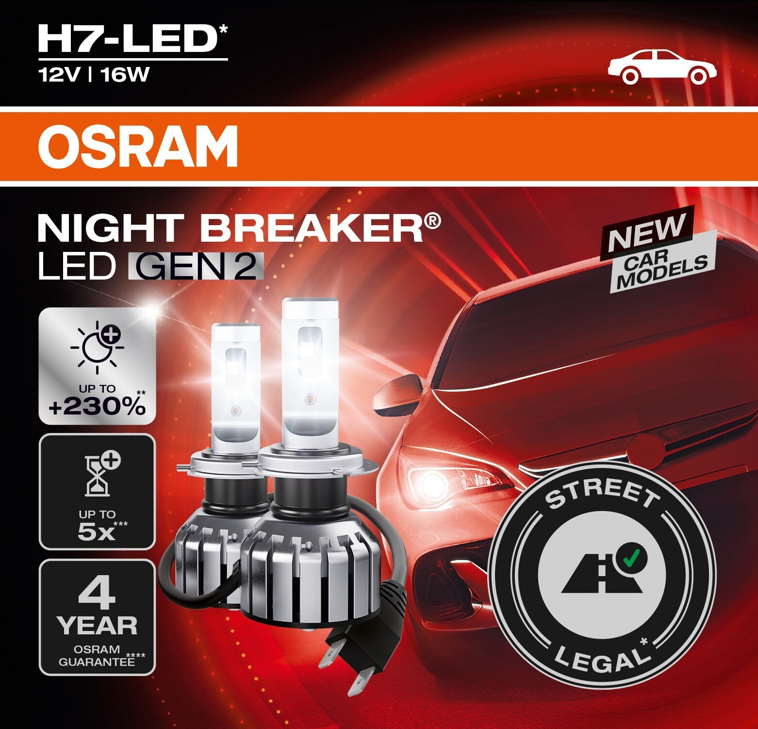 Osram Night Breaker Led Ducato 250 OSRAM NIGHT BREAKER H7 LED 230% 2 Sets für Fiat Ducato 250 290 2014