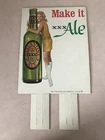 1969 Ballantine XXX Ale Advertising Cardboard Bar Sign - Unused Attic Find