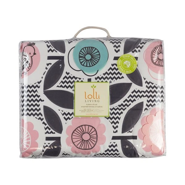 Juego de cama para cuna Lolli Living Sparrow 6 piezas incluye sábana móvil/extra *Nuevo* Foto 2 de 4