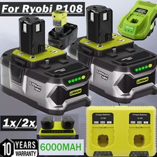4-1X 6.0Ah For RYOBI P108 18V One Plus High Capacity Lithium-ion Battery Charger