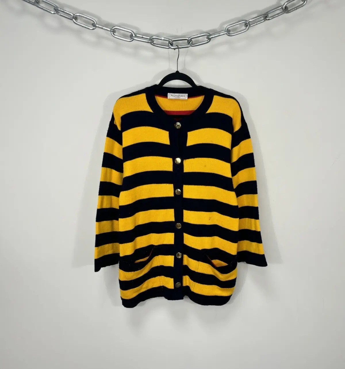 Maglione cardigan lana vintage Yves Saint Laurent variante donna raro