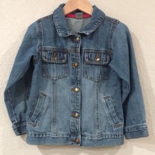 Carter's Girls Sz 5 Jean Jacket Blue Denim Button Up 100 Cotton Y2K Western
