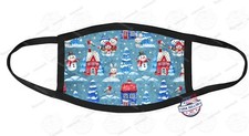 Customized FACE MASK COVER Reusable - Winter Wonderland Snowman Snow Collage