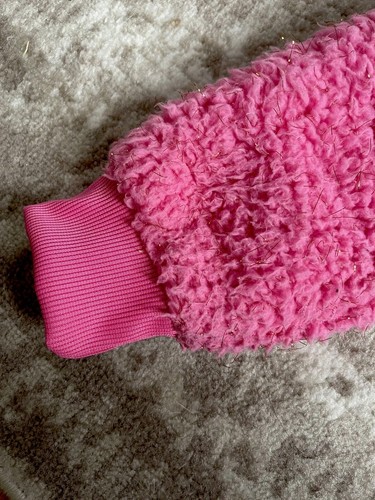 Nike Girls Full Zip Sherpa Bomber Jacket Candy Pink Rose Gold Size M - Picture 8 of 13