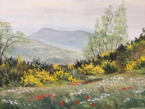 Tableau Ancien Paysage D Auvergne A Baron Art Figuratif Circa 1950 1960 Ebay