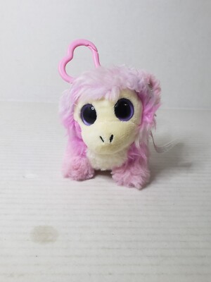 2019 Scruff Luvs Pink Monkey Plush Keychain Hook 4 