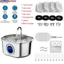 108oz/3.2L Cat Water Fountain Stainless Steel, Automatic Pet Water Dispenser