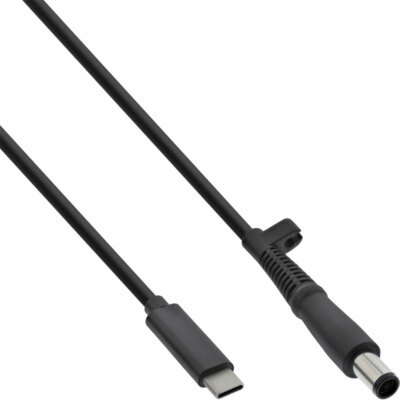 InLine  USB Typ-C  zu HP Notebook (rund/groß) Ladekabel schwarz 2m