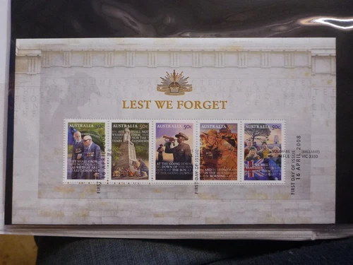 AUSTRALIA 2008 ANZAC DAY MINI SHEET FIRST DAY COVER