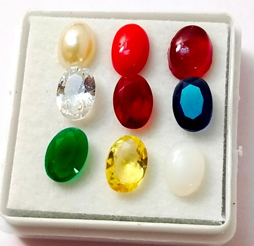 7X5 MM Natural Astrological Navratan Oval Shape Loose Gemstone Lot - Picture 7 of 8