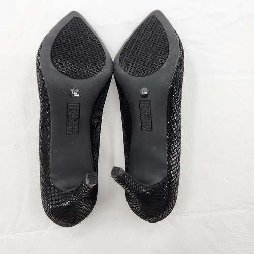 Alfani Jeules donna ecopelle nero serpente liscio elegante slip on tacco 6,5M - Foto 7 di 8