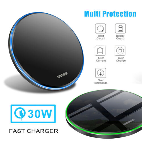 US 30W Mirror Wireless Charger Mat Fast Charging Pad For iPhone Samsung Google - Picture 10 of 22