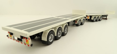 Tekno 82836 Australian Double Flatbed Trailer Set with Dolly White Black 1:50 - Picture 6 of 12