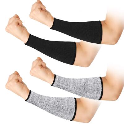 2 Pairs Cut Resistant Sleeve Arm Protection Level 5 Protection Safety Sleeves