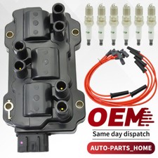 Ignition Coil UF434 & 6x Iridium Spark Plug & Wire For Chevrolet Pontiac V6 3.9L
