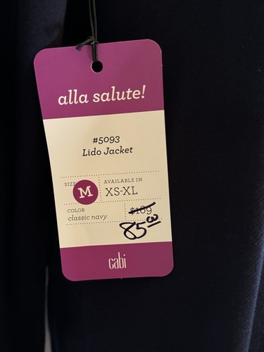 CABI 5093 Lido Long Line Knit Jacket Navy Blue Ponte Coat Size M Classic Career - Picture 3 of 4