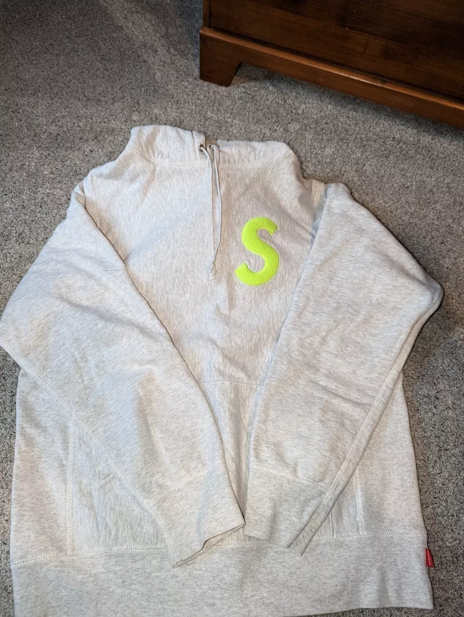 Supreme S Logo Hooded Sweatshirt Ash Grey FW Size M   eBay