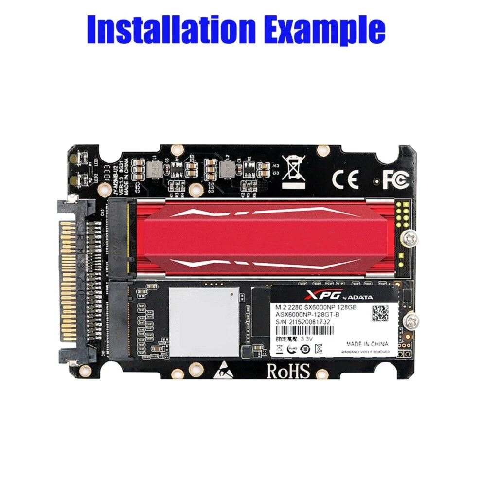 M.2 NVME SSD Key M Key B SSD to U.2 SFF-8639 Adapter Card