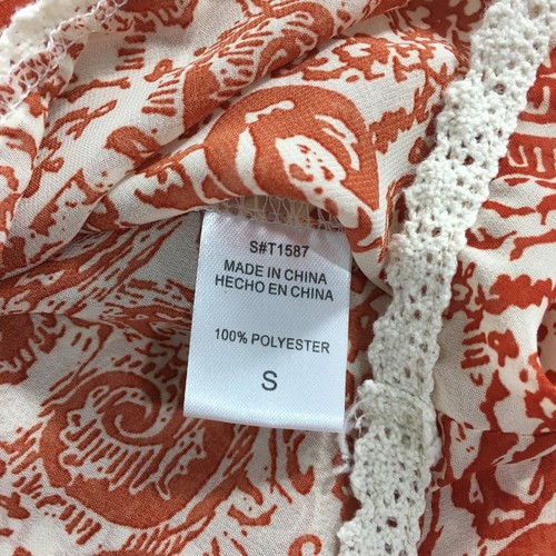 Camicia donna Entro taglia small arancione paisley dettagli uncinetto semi trasparente - Foto 7 di 11