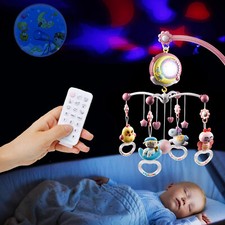 Musical Mobile Baby Rattle Toys Sleep Bed Bell Kid Crib Cot Song Light w/ Remote
