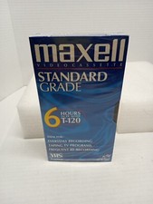 Maxell 214016 120 Minute Gx Silver Video Tape New Still Sealed VHS T-120