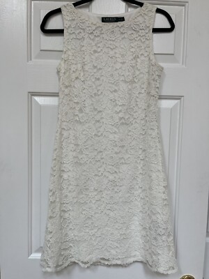 Lauren Ralp Lauren white lace sheath dress | eBay