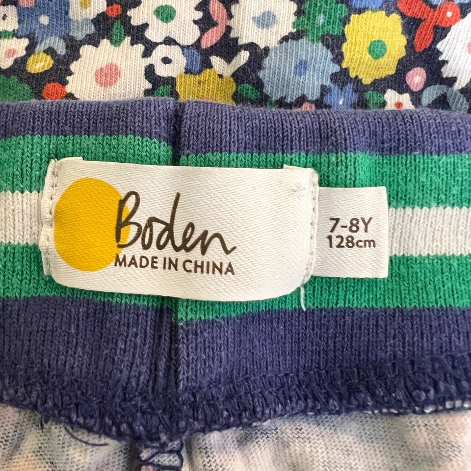 Boden Kids Skirt Blue Floral Drawstring Waist Shorts Underneath Knit 7/8Y - Image 4 of 4