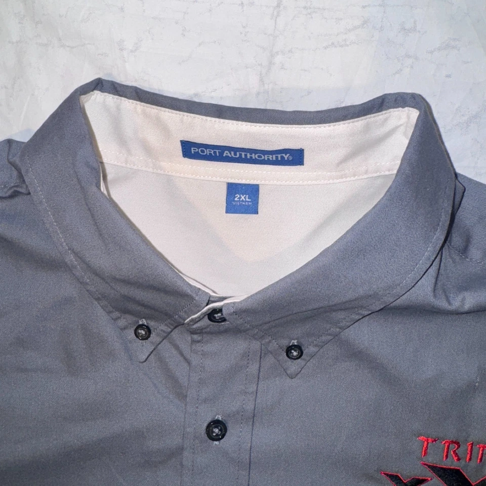 Triple X Corvette Club Gray Stitched Logo Shirt - 2XL Long Sleeve Button Up - Image 4 of 4