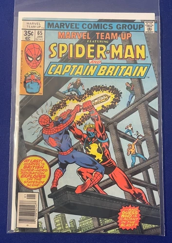 vintage 1978 Marvel COMIC Team Up Spider-Man & Captain Britain F+ BAGGED&BOARDED