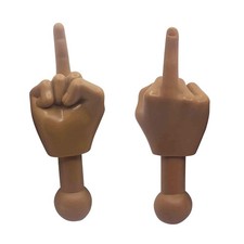 Tiny Hands 4.5-Inch Novelty Toys  Two Middle Finger Hands, 4.5 inches, Brown