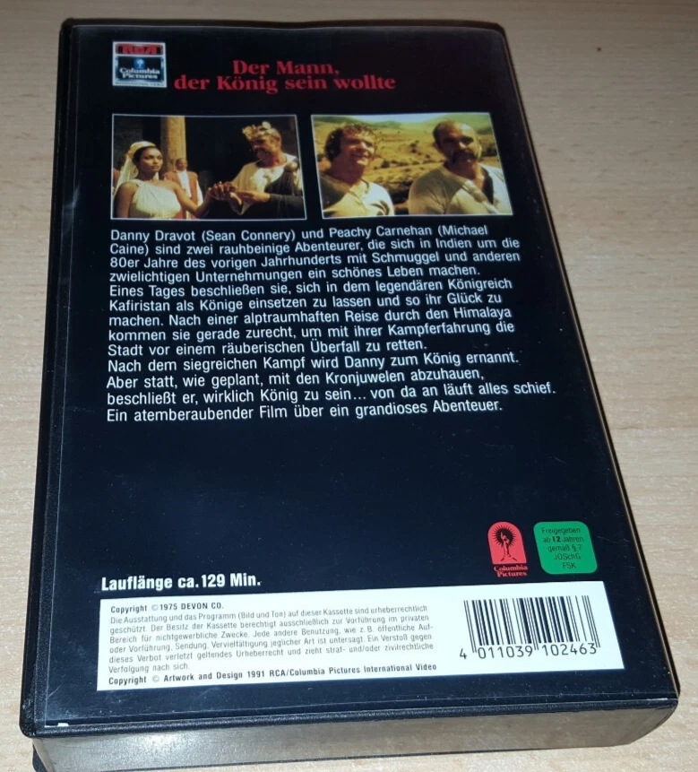 Der Mann der König sein wollte - Sean Connery - Michael Caine - RCA Columbia VHS - Bild 2 von 2