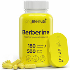 Berberine HCL 500 mg - 180 Vegetarian Capsules