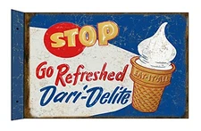 ArtFuzz Stop Dairy-Delights Ice Cream 22g Metal 12 x 18 Flange Sign Reproduction