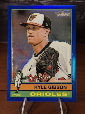 2025 Topps Heritage High Number - Kyle Gibson #699 Chrome Blue Border /150
