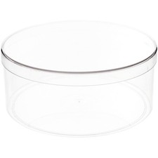 180C Clear Round Plastic Container 6" W x 2.5" H