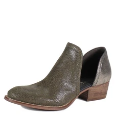 Diba True Women's Shy Town Side Cut-Out Ankle Boots Military/gold