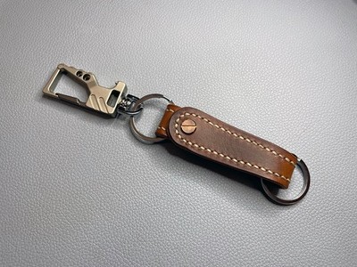 ''DJANGO'' Key Chain/Bottle Opener FULL GRAIN PULLUP COWHIDE LEATHER-HAND MADE