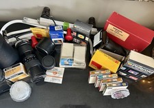 Vintage Camera Lenses Flood Lights Misc LARGE LOT Kodak Vivitar Polaroid Hoya