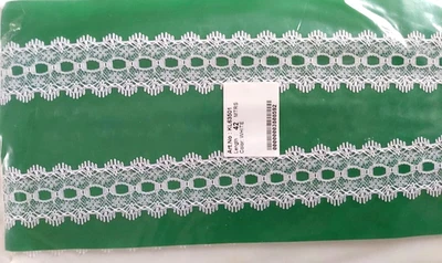 DAZZLING DESIGNESS 5 X Eyelet Knitting In Lace 32MM Wide White Knitting Clothes Sewing Crafting