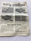 Vintage 1968 Hot Wheels Instructions 2-Way Super Charger 6295-0920 (B) Mattel