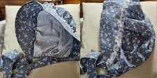 Womens Prairie Bonnet Hat Historic Costume Gray with pink Floral Tie Closure NEW