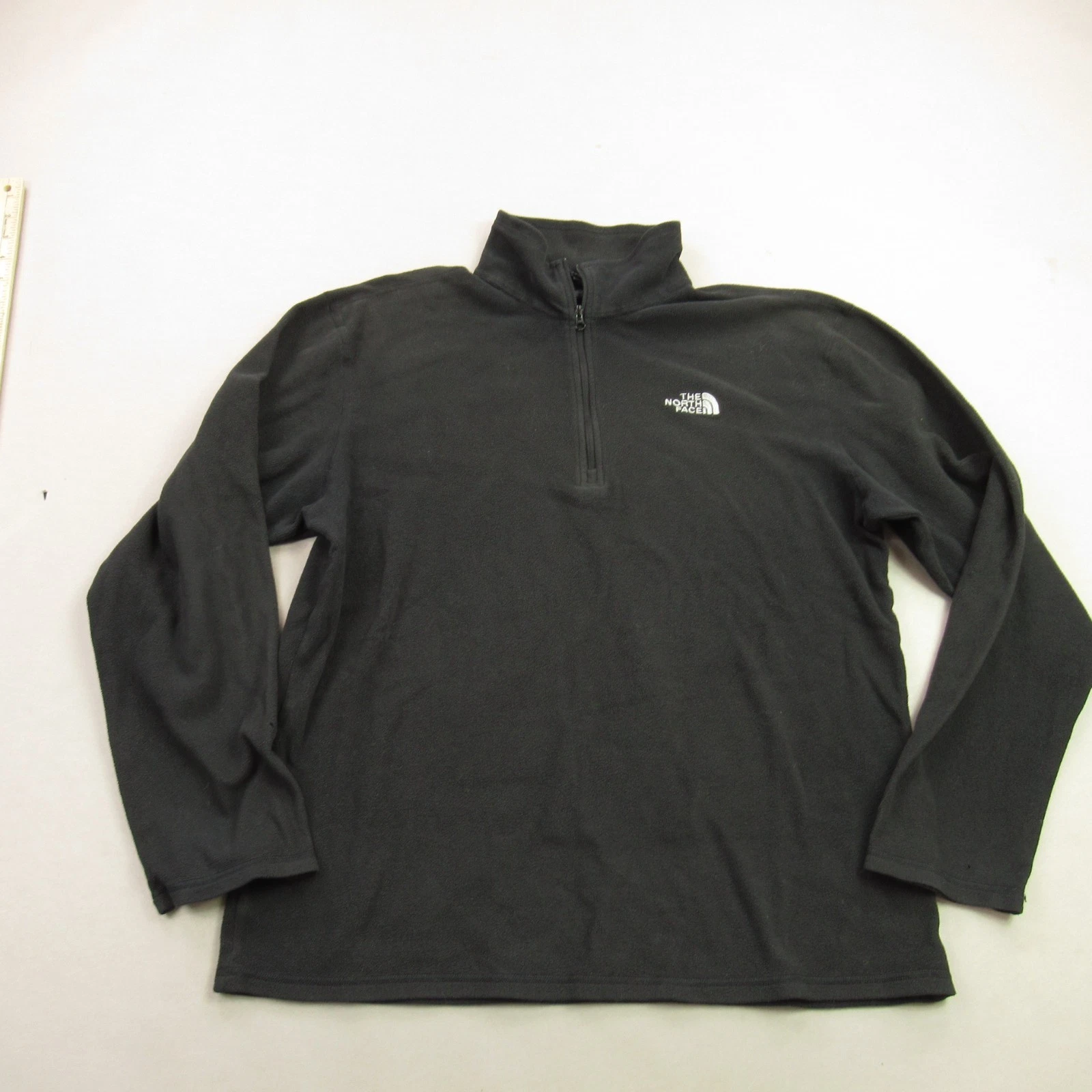 North Face Jacket Mens Medium Long Sleeve 1/4 Zip Pockets Outdoors Black