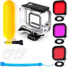 Waterproof Case with Dive Filters for Gopro Hero 12/11/10/9 Black with Bracket A