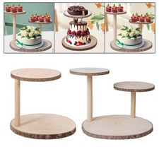 Wooden Cake Stand Dessert Stand Fruit Holder Farmhouse Tiered Tray for Home