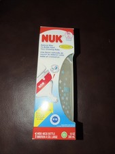 NUK Bottle with Silicone Medium Flow Nipple, 0 months, 10 oz - Wide-Neck - Blue