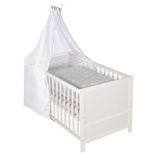 Roba Kinderbett Babybett Komplettbett Set Sterne grau 70 x 140 cm Matratze